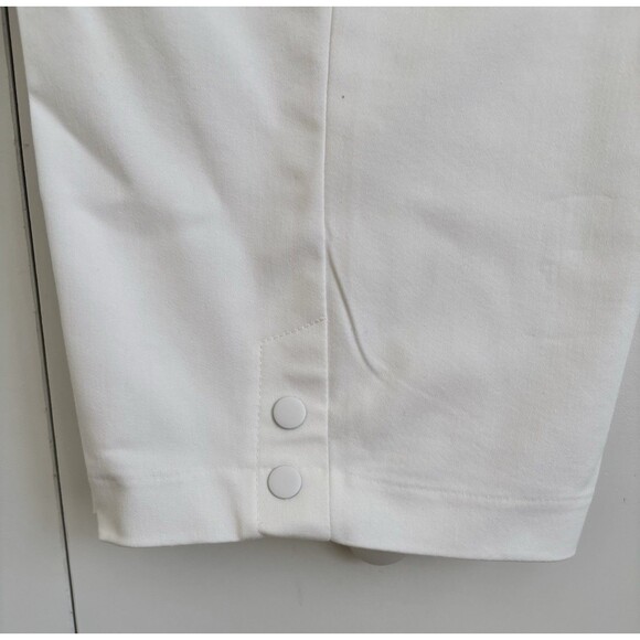 WOMEN'S CAPRIS CROPPED PANTS PLUS SIZE 22W WHITE PULLOVER POCKETS HIGH RISE - Picture 7 of 7